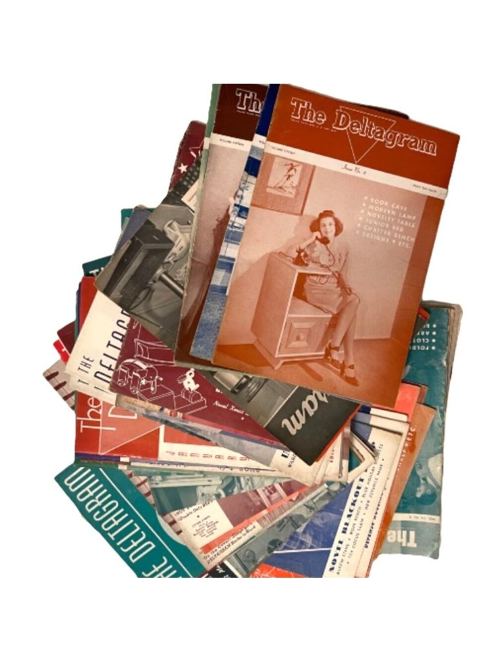 Vintage Deltagram Magazine Lot of 47 Issues Years 1937 - 1947 Plus 2 Christmas